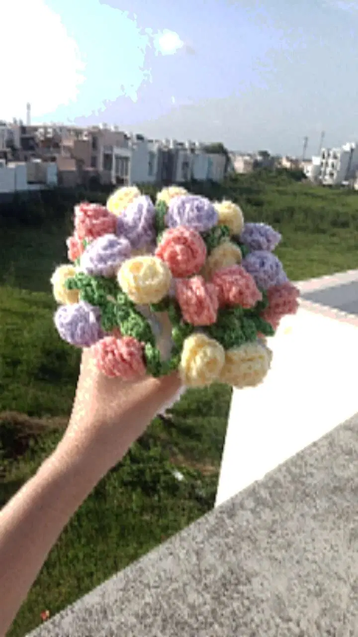 Roses bouquet blanket view 2
