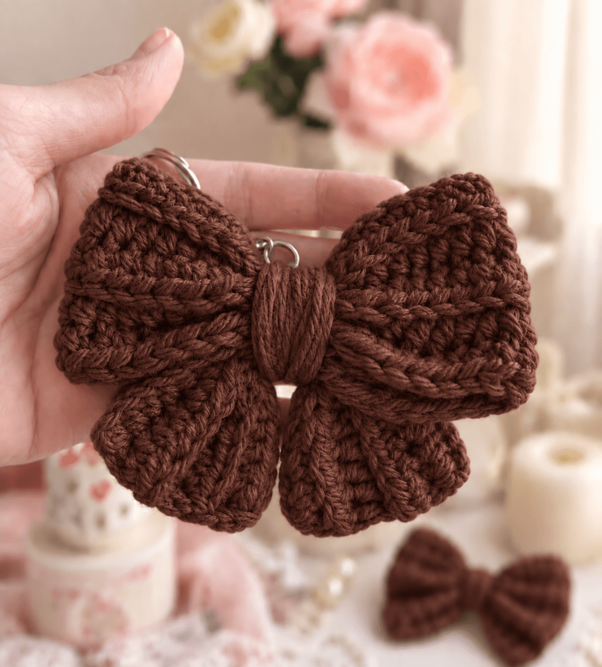 🎀 Handmade Crochet Bow Keychain
Add a cute and elegant touch to your everyday essentials with this view 7
